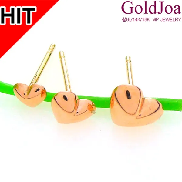 세련된 볼륨하트 침식 반쪽 3종 14k귀걸이 (mk-dte1059)