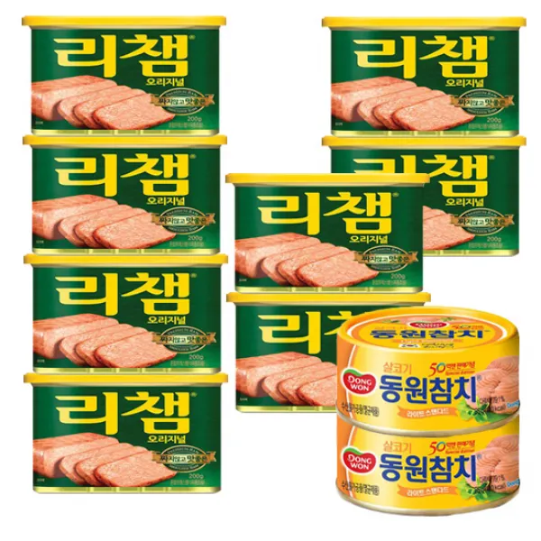 동원 리챔200g*8캔+라이트스탠다드참치85g*2캔증정, 1세트