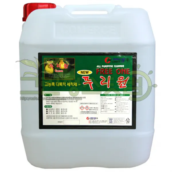 푸리원18.75L 고농축 다목적세척제 각종기름때얼룩 묵은때제거제 건물바닥 건물외벽 실내 시설물 장비 찌든때제거제 청소전문세제, 1개