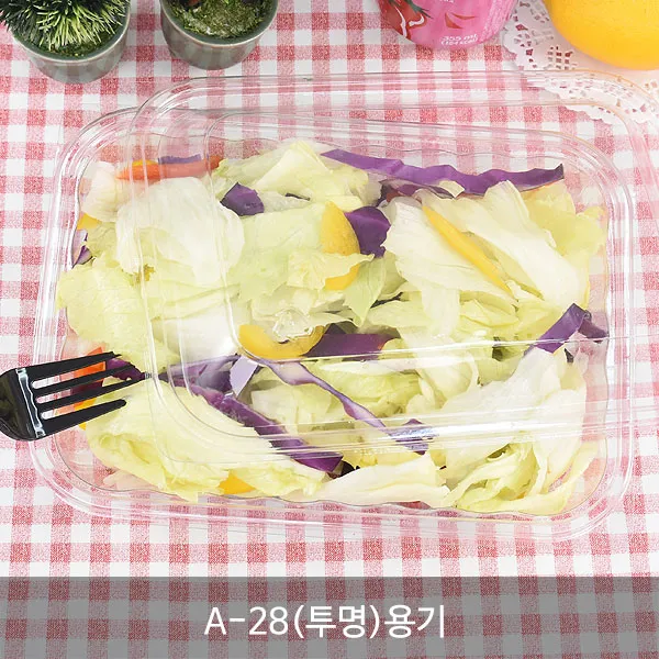 A-28 투명용기_샐러드용기_ 제과점 투명케이스_일회용도시락_5개, A-28 투명용기/샐러드 용기, 5개