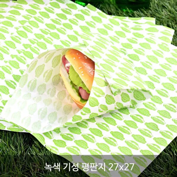 베이킹용지 모음지_노루지 유산지_ 평판지 왁스페이퍼 식품지_무지 인쇄제품, 녹색(노루지/버거용지)평판지 27x27, 1000장