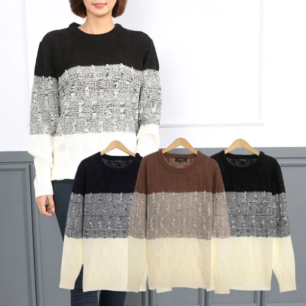 턴키 빅사이즈 까지 편안한 FT-188 꽈베기그라데이션니트