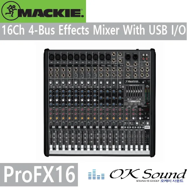 MACKIE PROFX16 16채널 10마이크 이펙터 아나로그믹서
