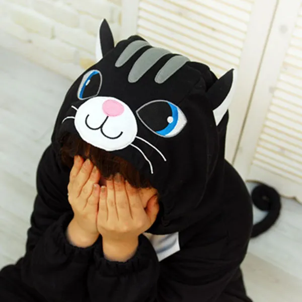 반티닷컴 사계절용 러블리 블랙고양이 동물잠옷