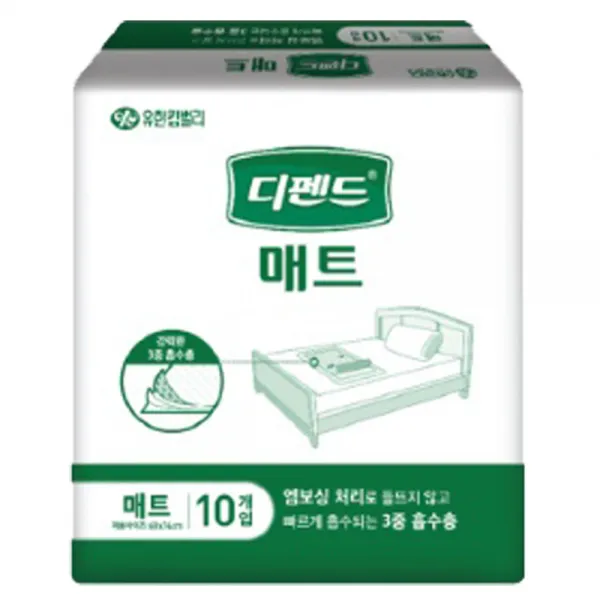 디펜드 매트 100매 깔개매트, 10매, 10팩