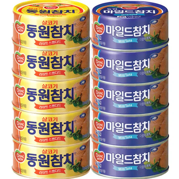 동원 마일드참치150gx5+살코기참치150gx5, 150g, 10개
