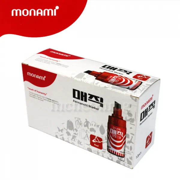 모나미 병매직 매직 검정 파랑 빨강 12입1타 12개입