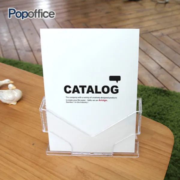 팝오피스 카다로그꽂이A4 팜플렛꽂이 디스플레이 부착용 책꽂이 pop꽂이 전단지꽂이 기타매장/진열용품, 03_카탈로그꽂이(A4/투명)