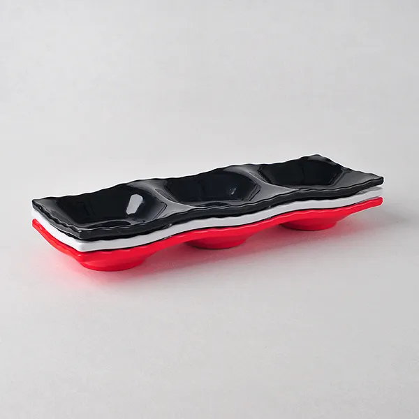 예담 3절접시 3칸접시 나눔접시 나눔찬기, 퓨전특사각3칸(8703)/검정