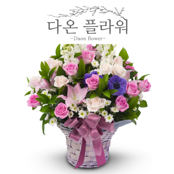 다온플라워 장미 들국화 꽃바구니 (RAC9143)