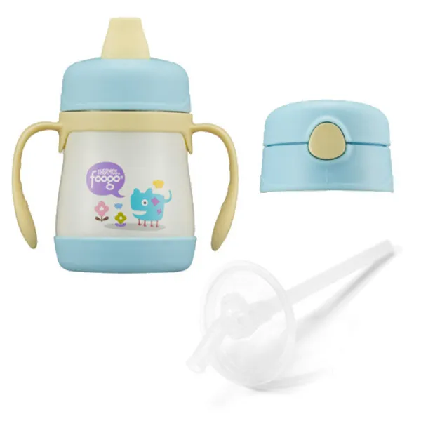 푸고 소프트시피컵 210ml+빨대리필+빨대컵유니트, 블루, 1개