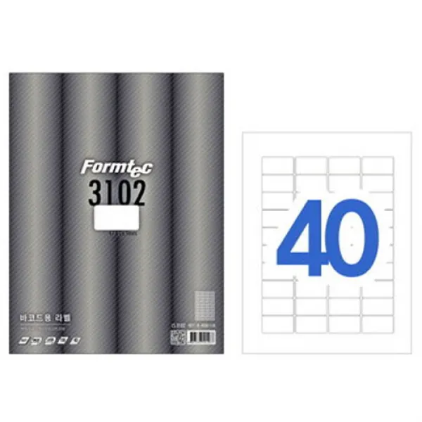 (폼텍)레이저/잉크젯 라벨 LS3102 - 100매(40칸), 40개