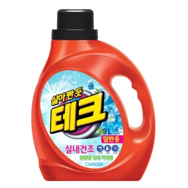 테크 실내건조냄새걱정끝 액체세제 일반용 용기형 3L, 1개