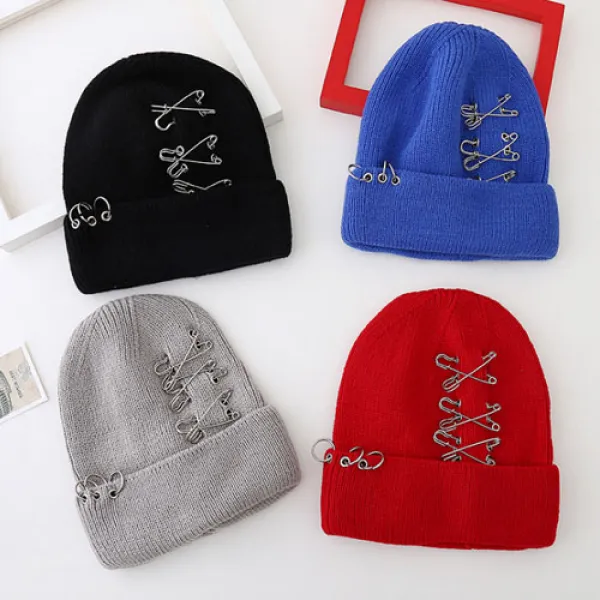  해외직배송 피바 대박걸 3500 새로운 세 핀의 한국어 버전 세 후프 모직 모자 가을과 겨울 애호가 단색니트모자귀따뜻한모자