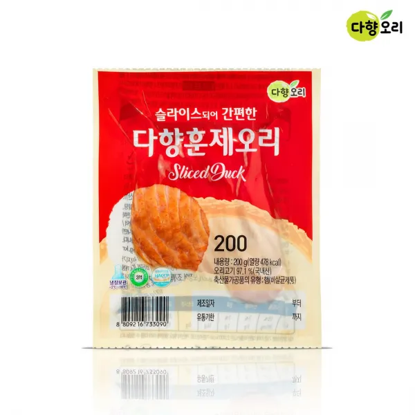 다향오리 훈제오리 소스증정, 11팩, 200g