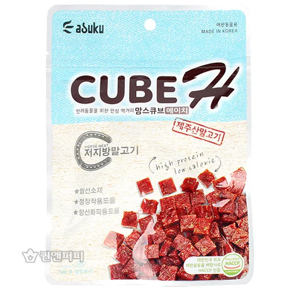 아스쿠 맘스큐브 에이치 저지방 제주산 말고기 60g, 3개