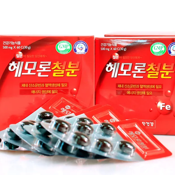 종근당건강 헤모론철분 500mg X 120캡슐 60g 2박스