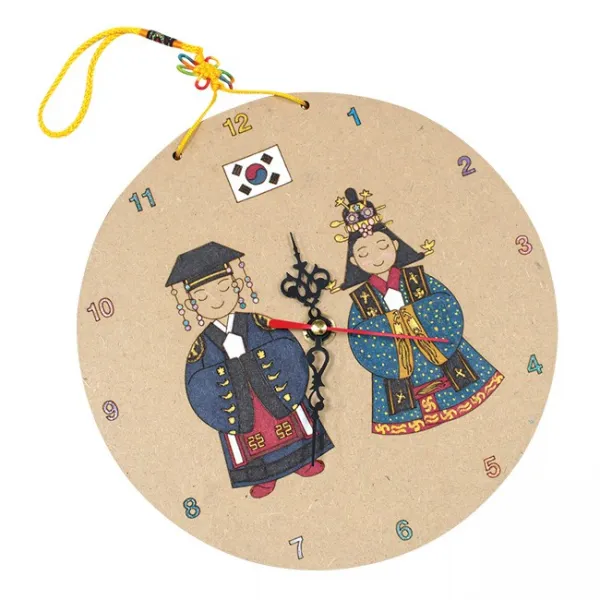 색지청 우드아트 시계(DIY시계만들기 무소음무브먼트 건전지포함), 01.한국(구장복/적의), 1개