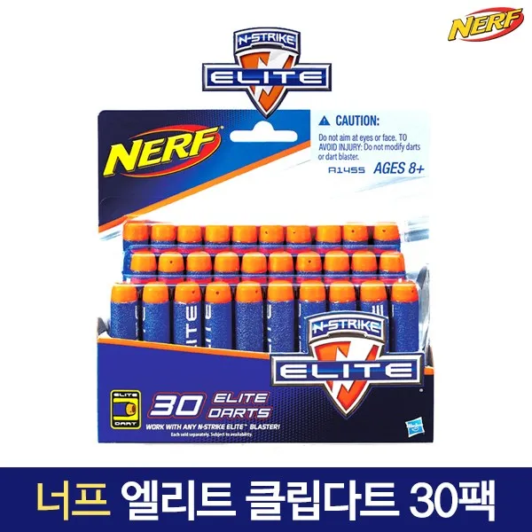 정식수입[너프]엘리트 클립다트 30팩/다트 너프리필, 현상품선택후주문하기