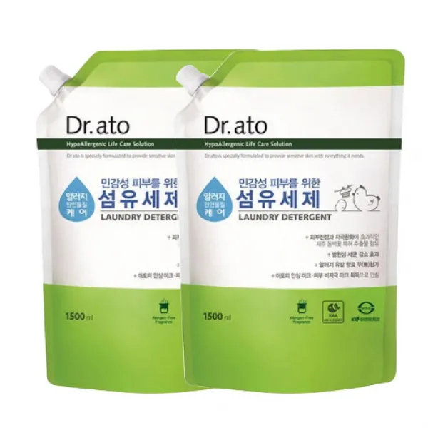 닥터아토 알러지 원인물질 케어 섬유세제 리필 1500ml 2개