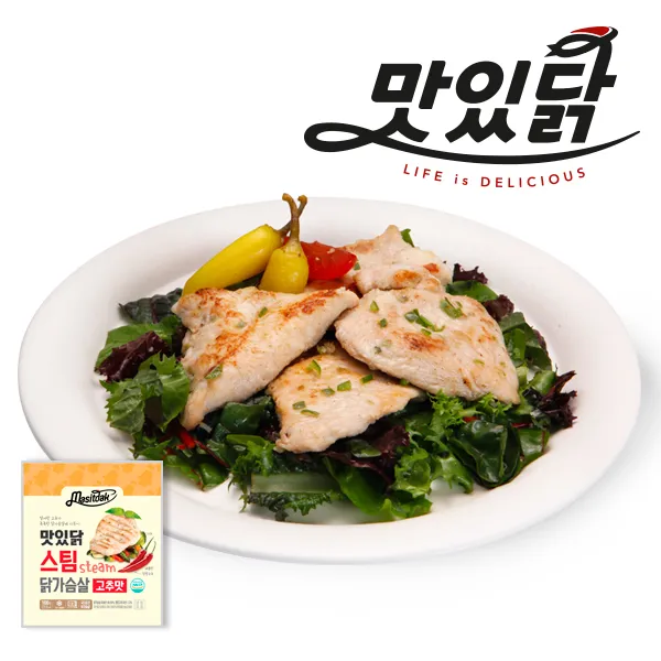 맛있닭 스팀 닭가슴살 고추맛, 100g, 100팩