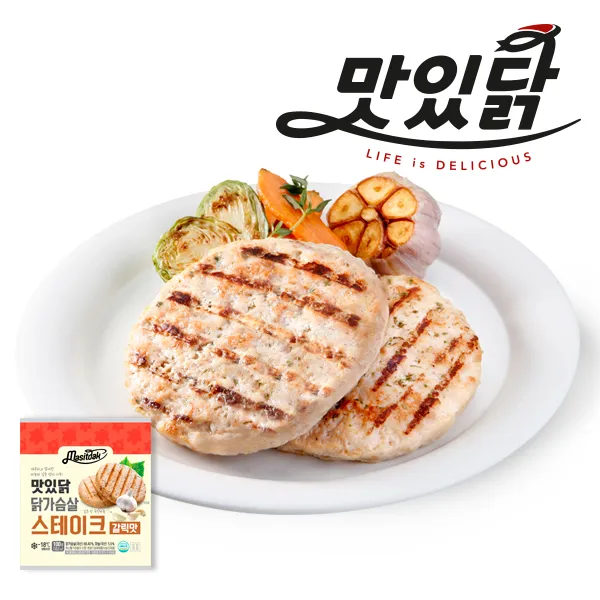 맛있닭 닭가슴살 스테이크 갈릭맛, 100g, 50팩