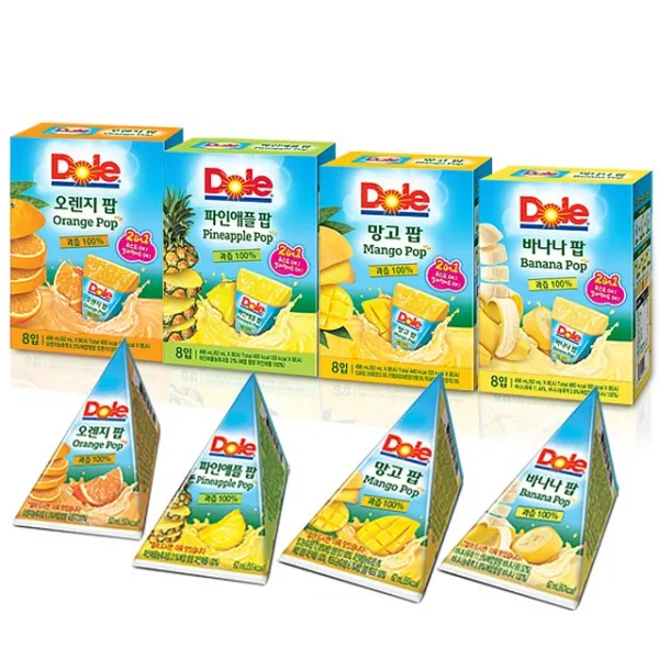 Dole 후르츠팝 얼려먹는주스(오렌지 바나나 망고 파인애플 택1) 4상자, 03. 망고팝 (62ml x8입) 4상자