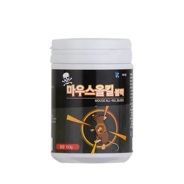 [케이팜] 마우스올킬블럭100g+쥐먹이통2개 쥐약, 1개