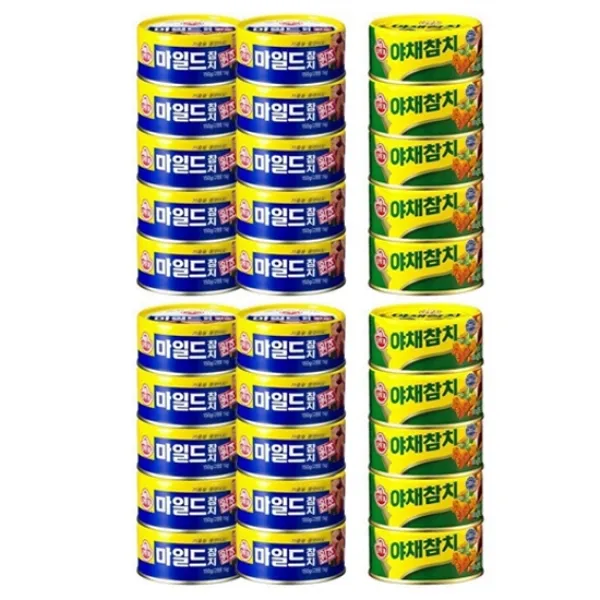 오뚜기 마일드 참치 150g 20캔+야채 참치 150g 10캔, 1세트