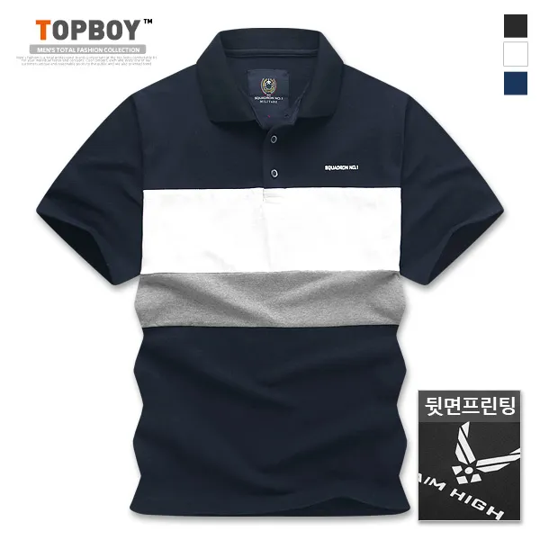 탑보이 스쿼드론 3단 카라 반팔티셔츠 (SCC4104PT)