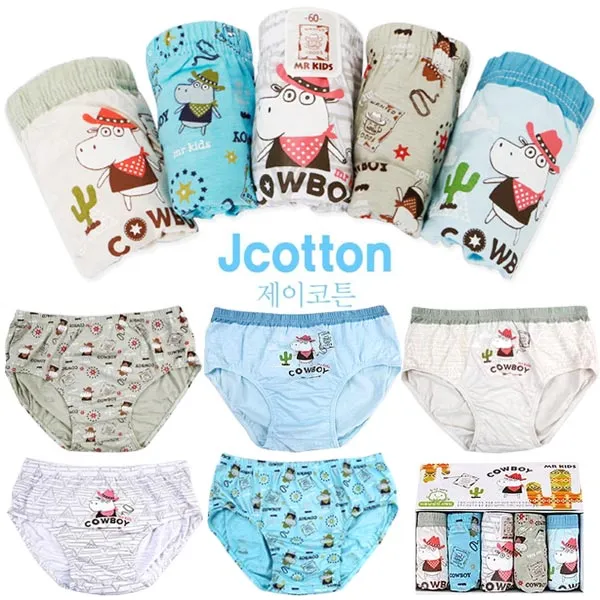 제이코튼 남자아이 면팬티 5매세트 카우보이남삼각 여아 팬티