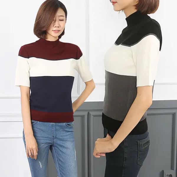 턴키 가을 코디추천 Ft 192 배색반폴라니트티