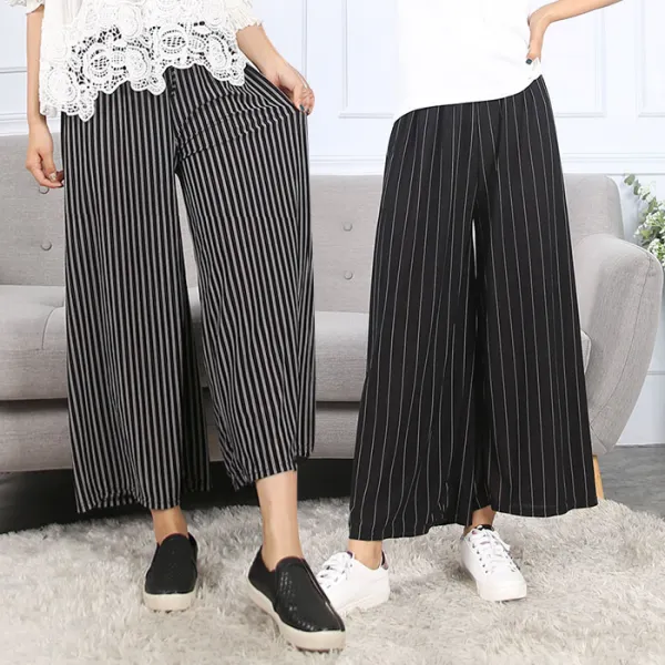 턴키 믿고사는 빅사이즈 792 스트라이프 밴드 와이드팬츠