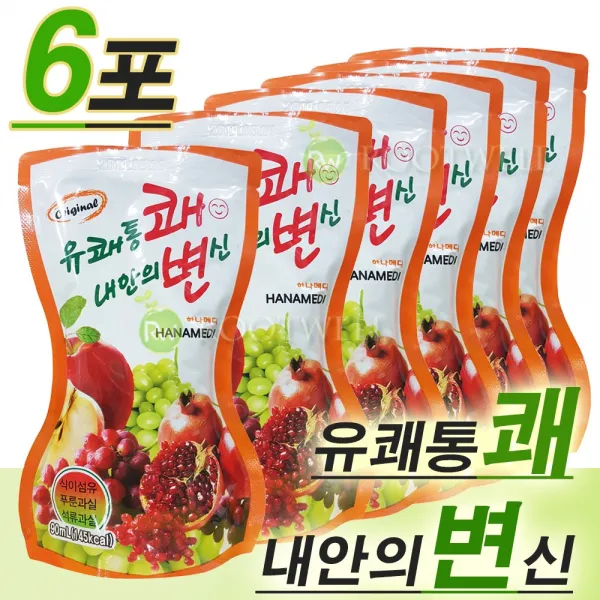 하나메디 유쾌통쾌 내안의변신-쾌변과채음료, 6포, 90ml