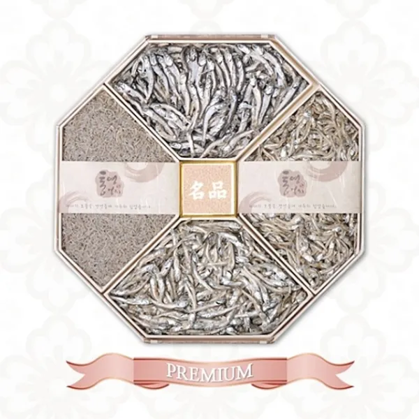 국내산 멸치 팔각한지함 3호 선물세트(세멸치350g 소멸치300g 중멸치300g 대멸300치g) 물좋은 남해바다에서 어획한 신선한 멸치만 엄선TycheLiz, 단일상품