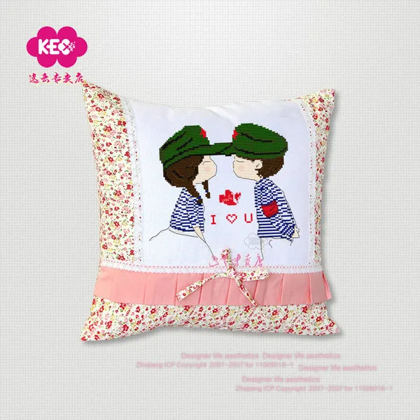 정밀 인쇄 스티치 시리즈 KEC 정품 독점 용품 베개 7372 새로운 만화 감상적인 사랑, 100 % 정확한 인쇄 12CT 조지아