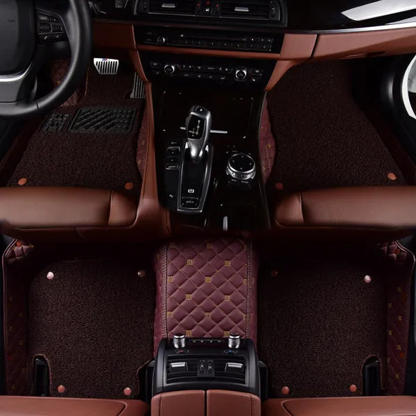 새로운 BMW 5 시리즈 x3x5 항아리 영어 랭 Aodi의 Q5 Tiguan의 MAGOTAN은 전적으로 선 루프 자동차 매트에 둘러싸, 디럭스 에디션 - 프리미어 블랙 골드 + 검은 색 원 이름
