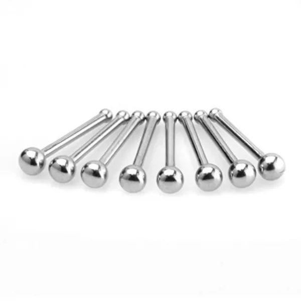 카리스마 40pcs 스테인레스 스틸 1.5mm 공 모양 코뼈 뼈 반지 스터드 핀 백업 알레르기 스틸 피어싱