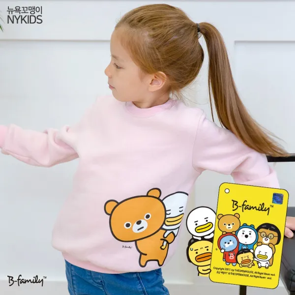 뉴욕꼬맹이 어부바 양기모 맨투맨 B급패밀리 캐릭터티셔츠