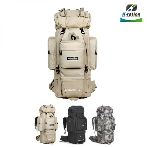 K Ration 생존배낭 80l 전쟁배낭 재난대비배낭 생존가방 전쟁가방 블랙