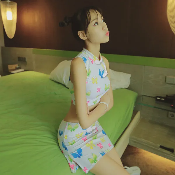 또한 Meishan의 여성 분할 얇은 드레스 귀여운 작은 가슴 스파 수영복 보수적 반군 시리즈를 수집했다 수영복