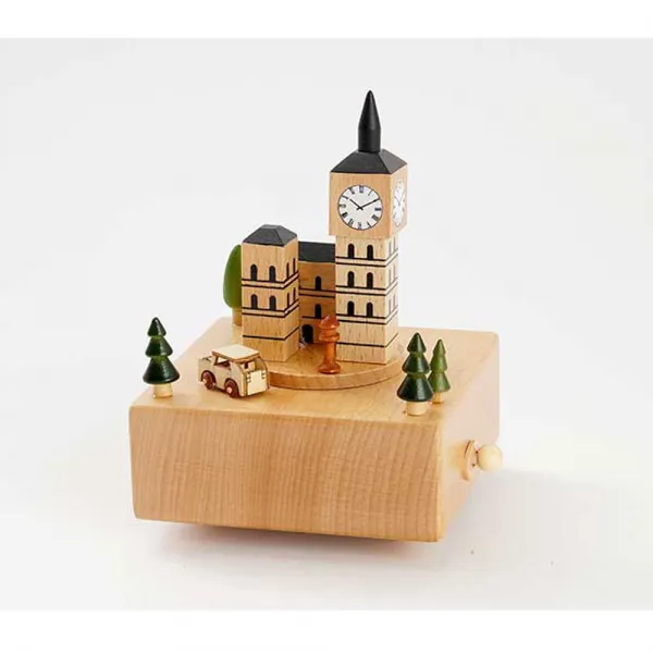 온판 원목 크리스마스 우드오르골 런던시계탑