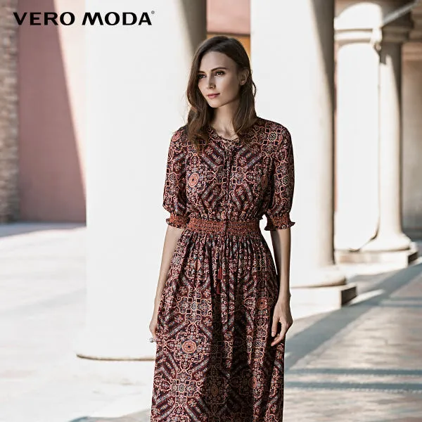 Veromoda 겨울 새로운 보헤미안 여성 다섯째 슬리브 드레스 | 31636z508