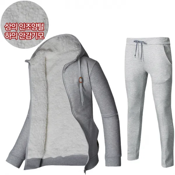 이삭 겨울 양털 기모 남성 트레이닝복 트레이닝세트 운동복 사각양털 세트