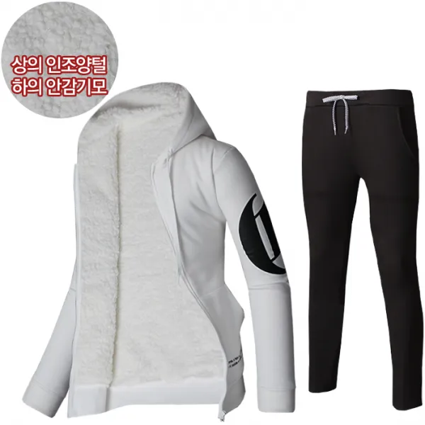 이삭 겨울 양털 기모 남성 트레이닝복 트레이닝세트 운동복 알파벳나염양털 세트