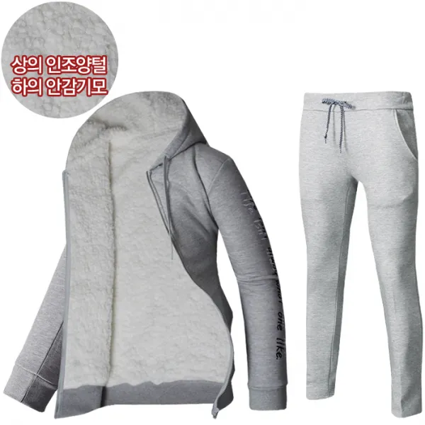 이삭 겨울 양털 기모 남성 트레이닝복 트레이닝세트 운동복 원라이크양털 세트
