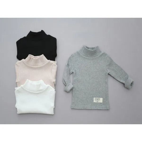 세인트키즈 골지 아기목폴라 티셔츠