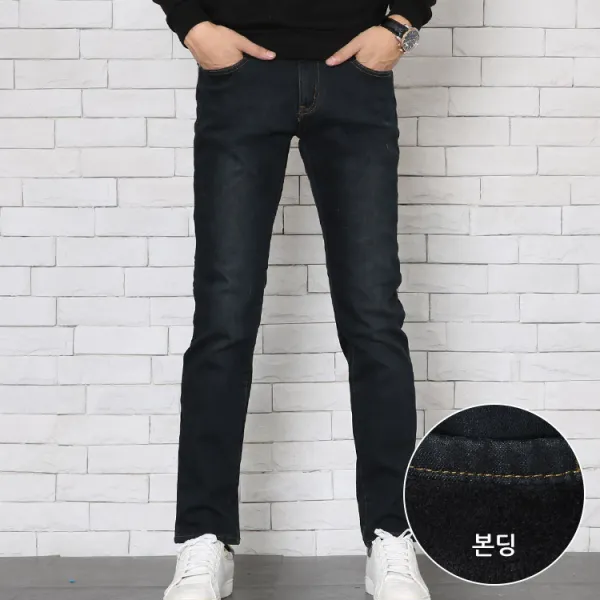 위드진 겨울용 남성 기모청바지 워싱 남자본딩 D037