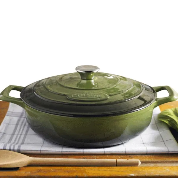 La Cuisine 라퀴진 28cm 무쇠주물전골냄비 Green 28x6.5cm