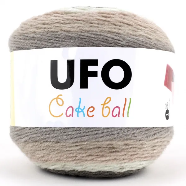 코디뜨개실 UFO 케이크볼 털실, 11 베이지카키그레이나염